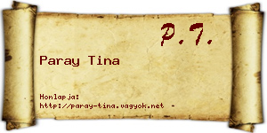 Paray Tina névjegykártya
